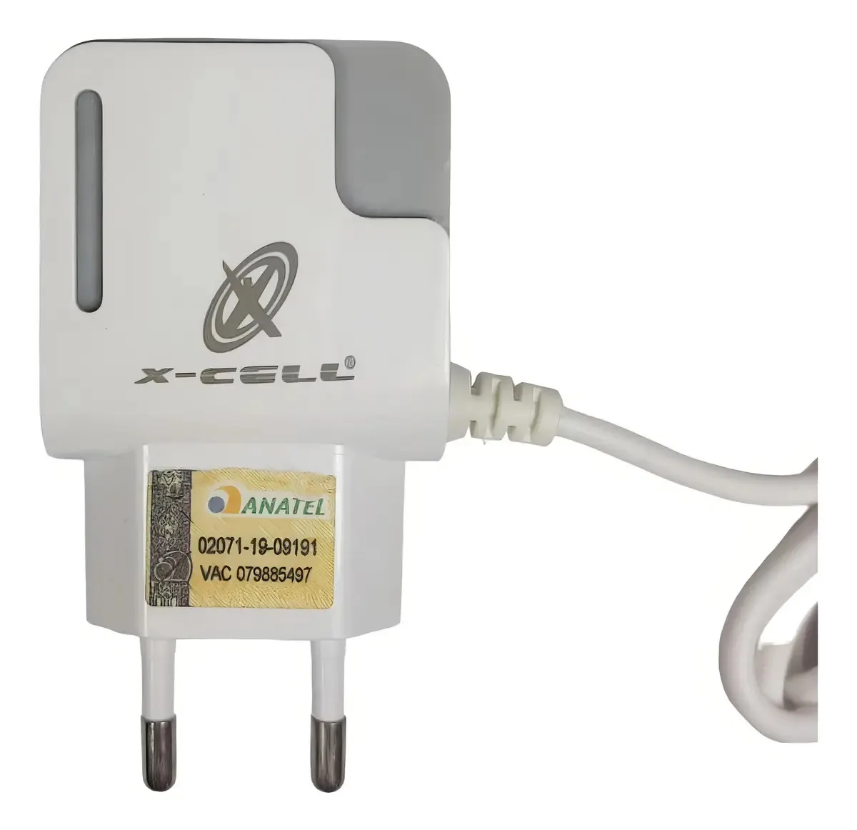 Carregador Ultra Rapido C 2 Entradas Usb Tipo C Branco Cinza