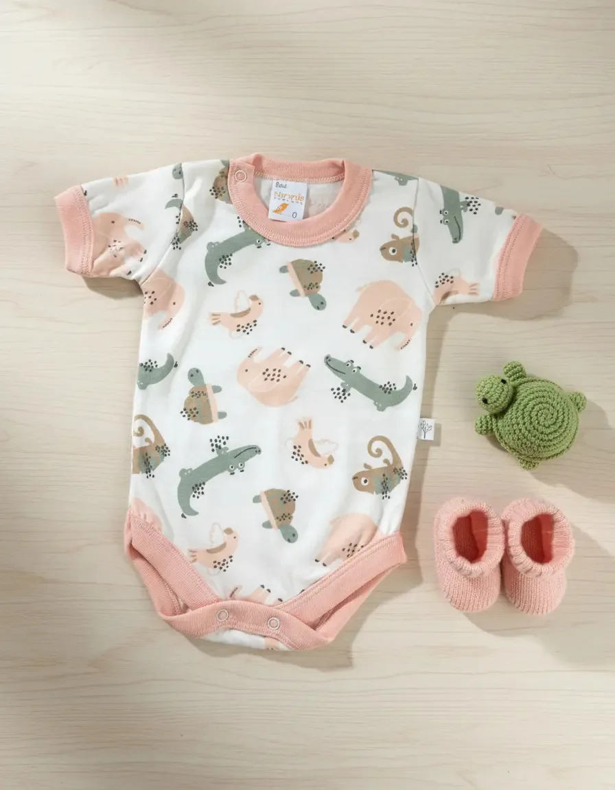 Macacão estampado em laranja, tamanhos 24 a 36 meses, rosa, 6