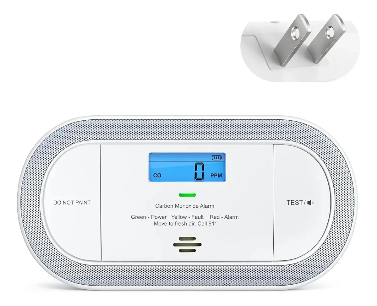 Detector de monóxido de carbono conectável com luz LED