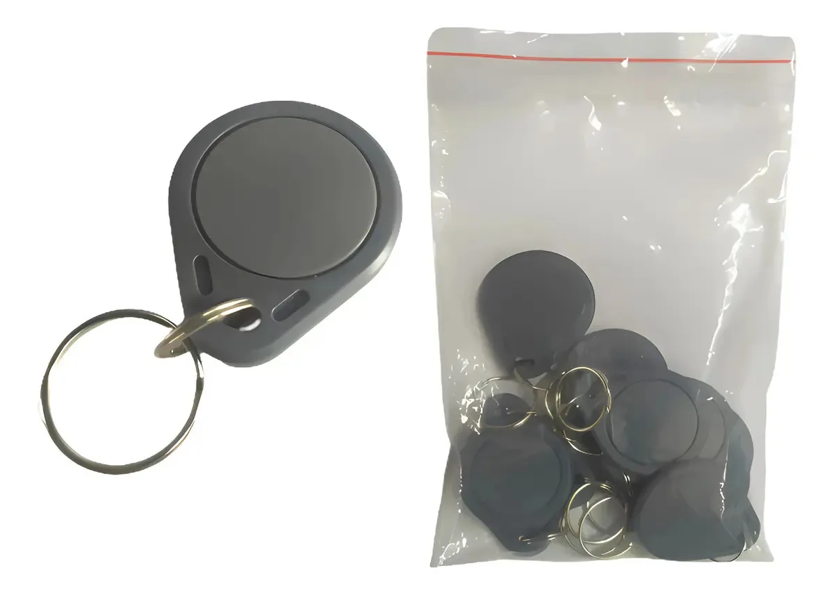 Kit 10 Controle Acesso Chaveiro Rfid 125khz Tag Regravável - Preto