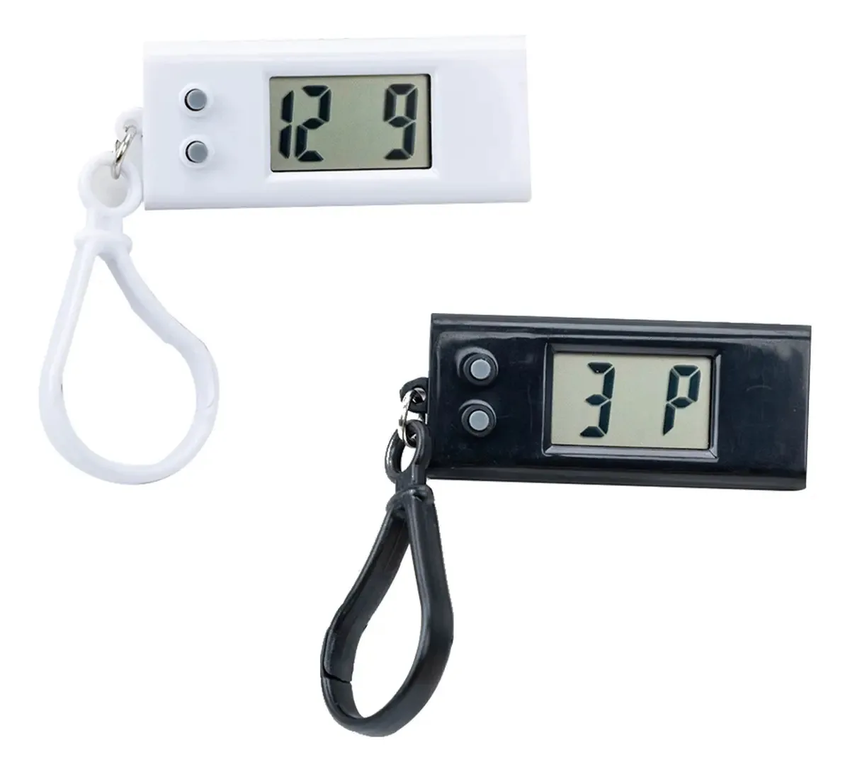 Relógio de bolso digital de 2 peças Relógio de bolso eletrônico branco