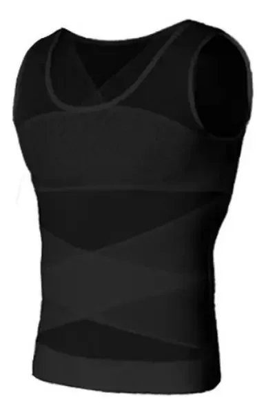 Camisas de compressão para homens com ginecomastia torácica, cor preta, tamanho 3xg