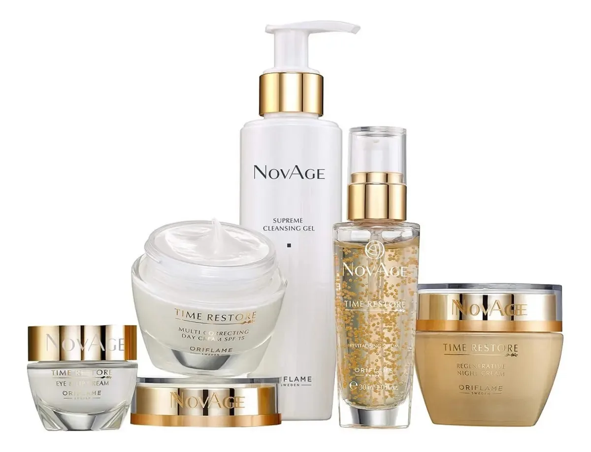 Conjunto Novage Time Restore Conjunto completo de rotinas de cuidados com a pele