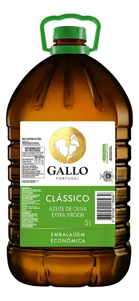 Azeite De Oliva Extra Virgem Clássico Português Gallo Galão 5l Embalagem Econômica