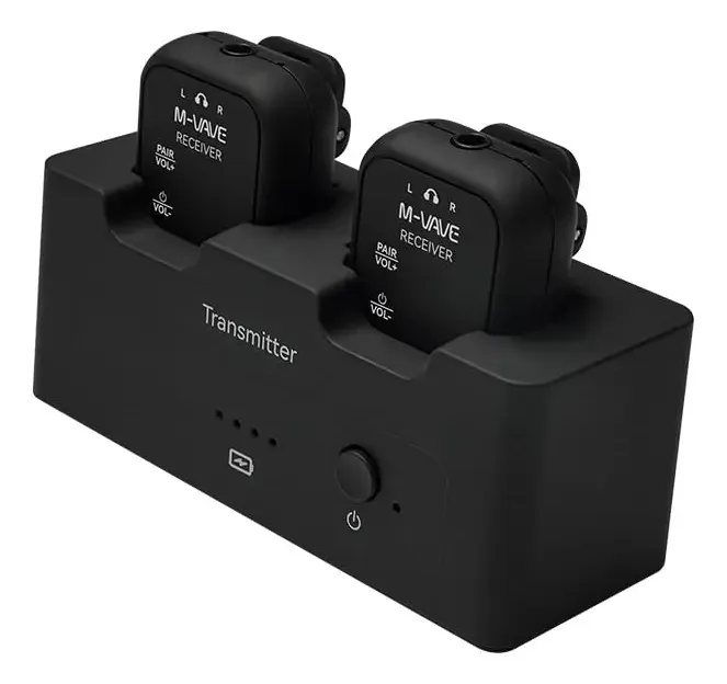 Sistema de Áudio Sem Fio M-Vave WP12 para Guitarra Com Transmissão de 2,4 GHz e Alcance de 30 M