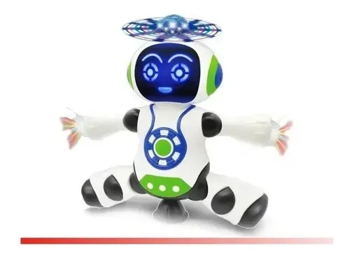 Robô Dançante Yijun Branco 360° Som Luzes Brinquedo Infantil