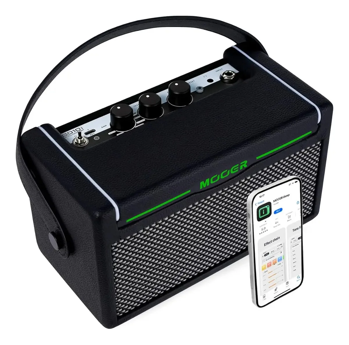 Amplificador Para Guitarra Mooer SD10i de 10W com Bluetooth e Reverb