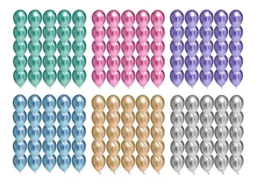 Pacote de 30 balões decorativos prateados cromados metálicos de 23 cm