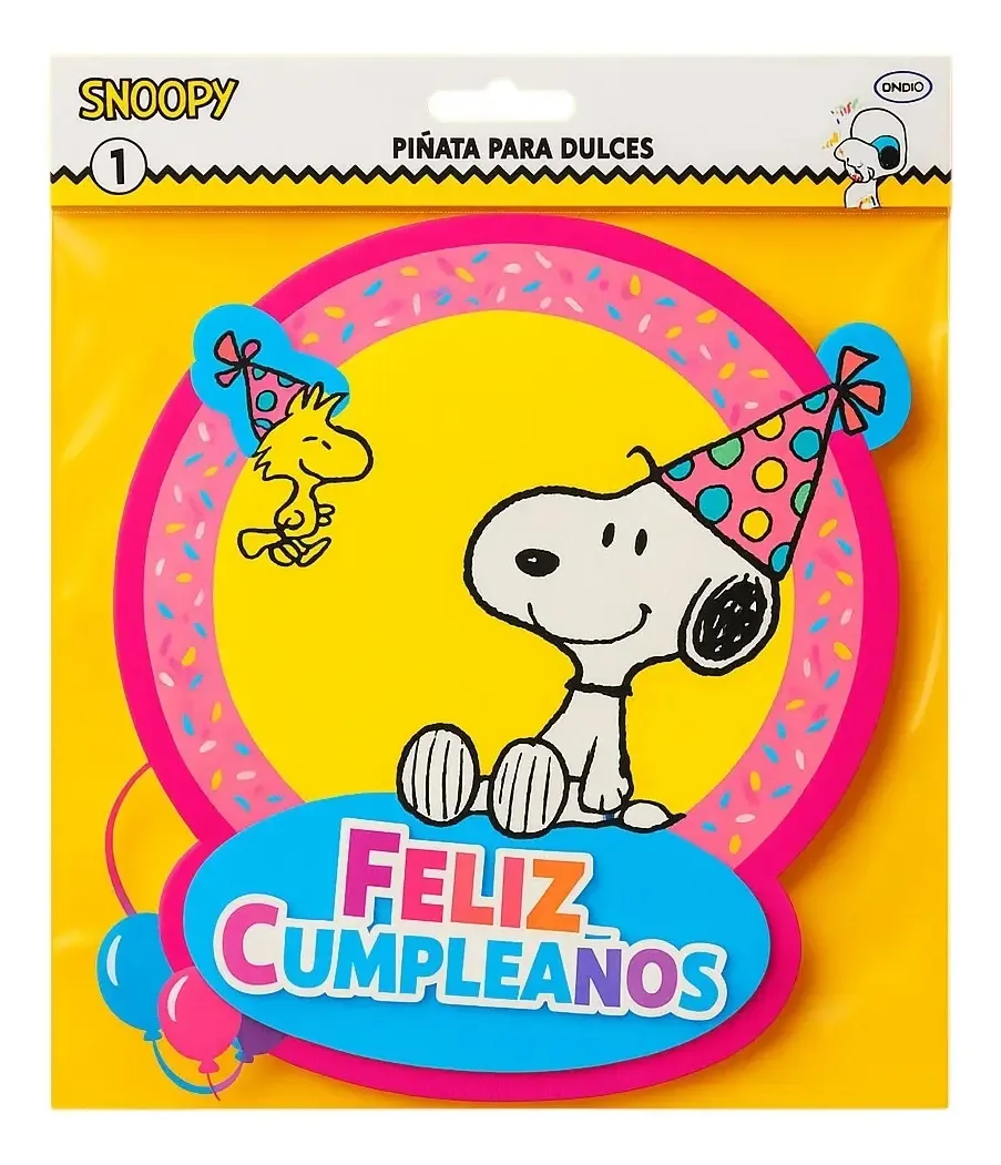 Piñata de aniversário Snoopy Big 45 cm amarela Snoopy Snoopy Large