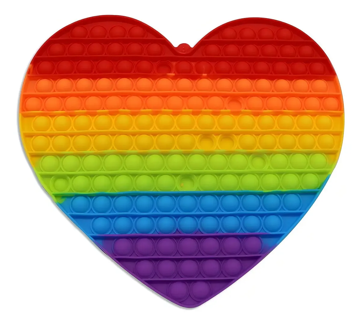 Pop It de Silicone Forma Coração Multicolorido Grande Ub