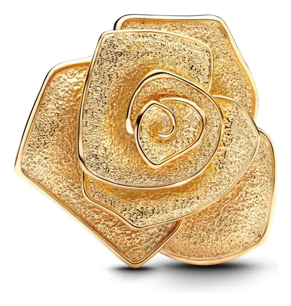 Grande pingente dourado em flor de rosa