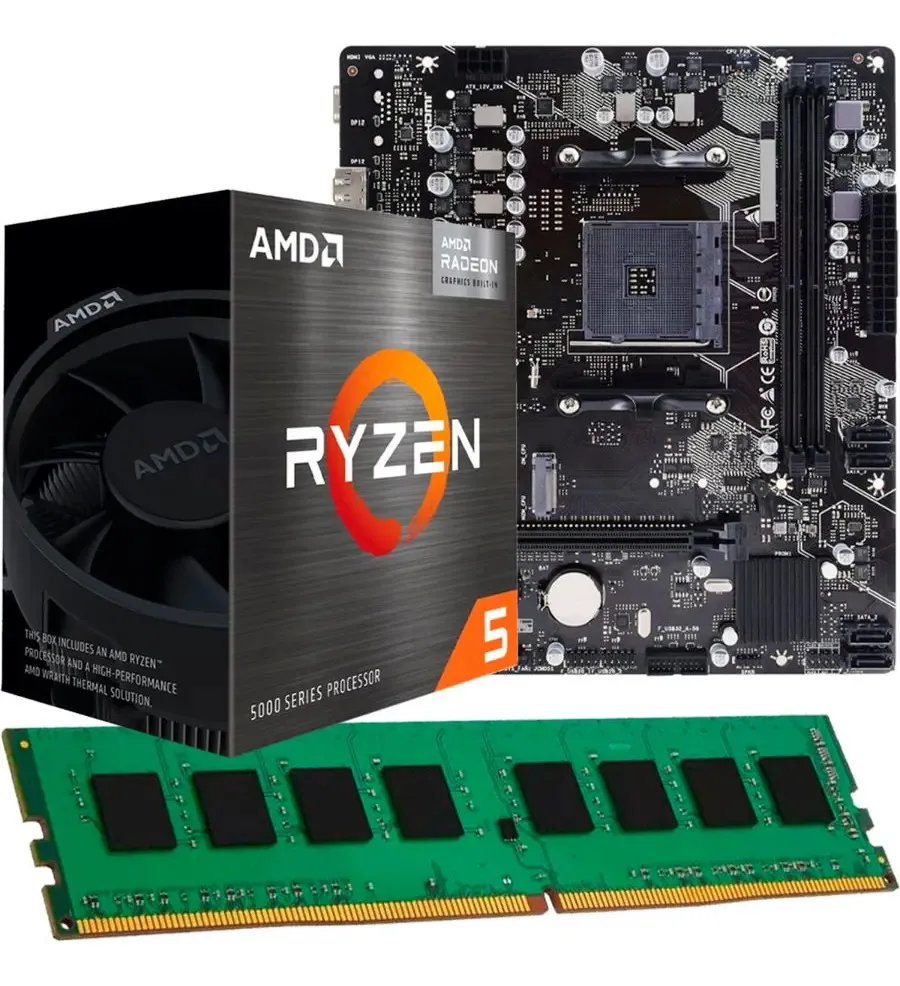 Atualização combinada Amd Ryzen 5 4600g A520 8gb N272 9 cores preto