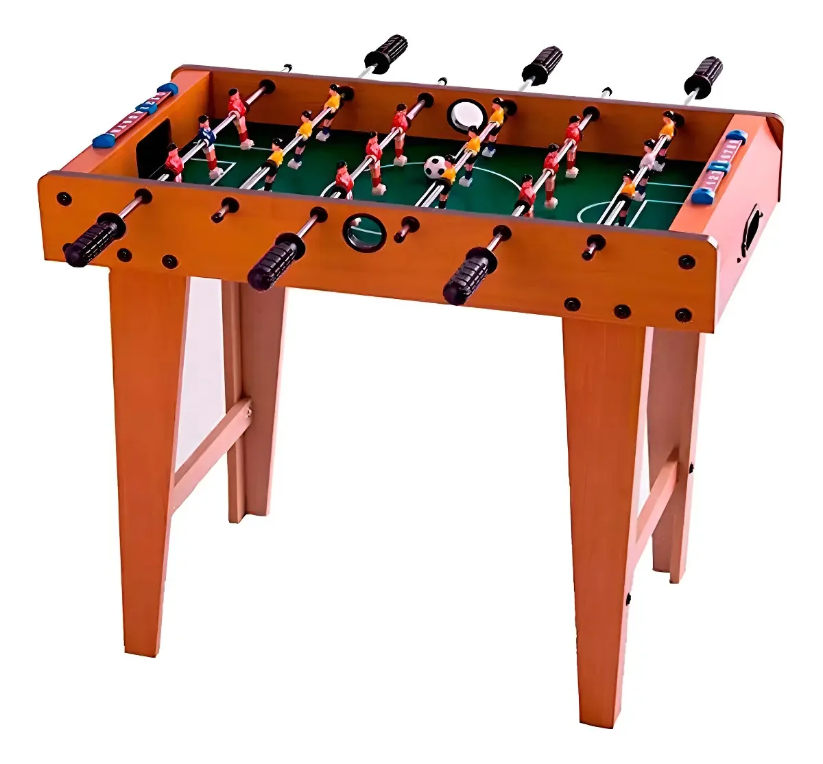 Mesa De Pebolim Totó C/ 02 Bolas Futebol De Mesa Desmontável Cor da mesa de pebolim Marrom