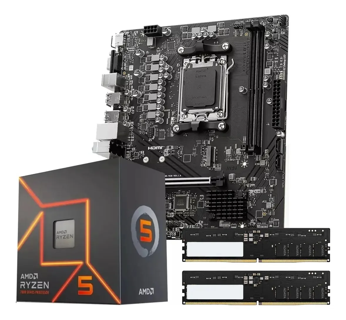 Combinação de atualização Ryzen 5 8600g Am5+ B650m + 16gb Ddr5, cor preta