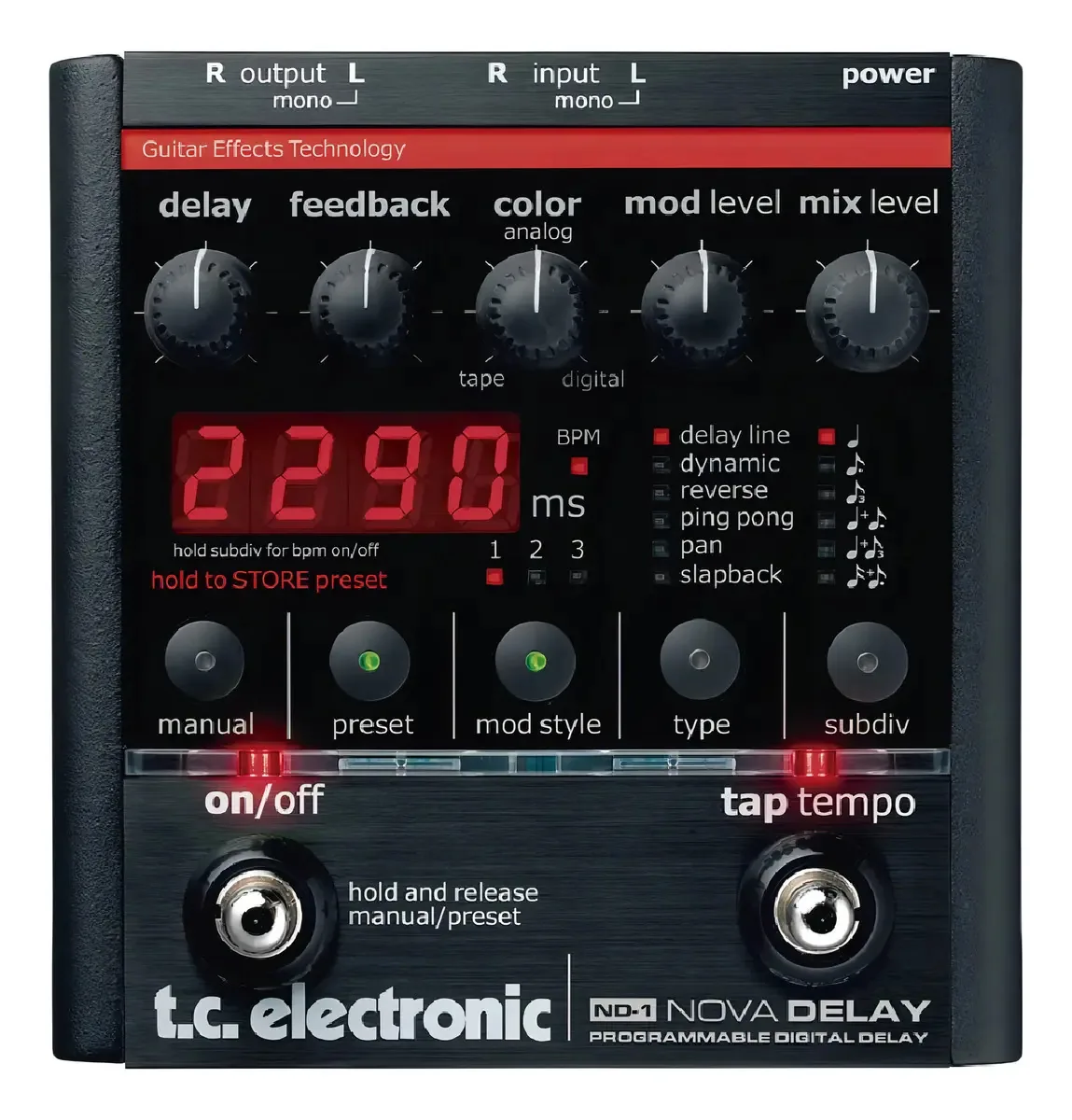 Pedal De Efeitos Tc Electronic Nd-1 Nova Delay