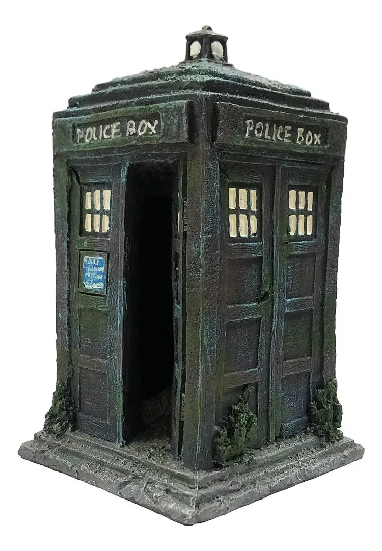 Decoração Caixa Polícia Design Aquário Cor Azul