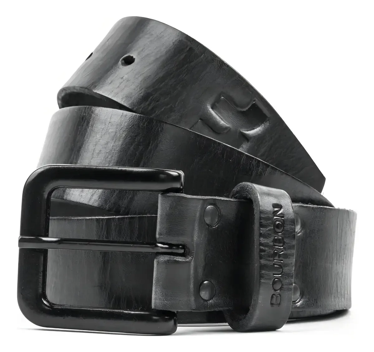 Cintos de couro masculinos, pretos, tamanho 110, Bourbon Wide