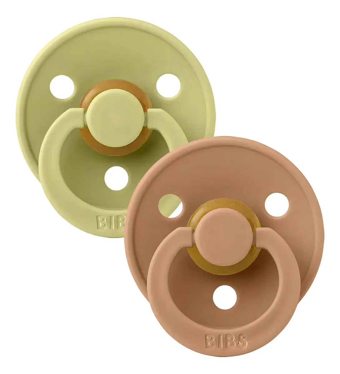 Conjunto de chupetas Bibs X2 Natural Libre Bp 6-8 m Talle2 Color Meadow-Earth Round Natural Rubber Chupetas de borracha natural com idade de 6 a 12 meses