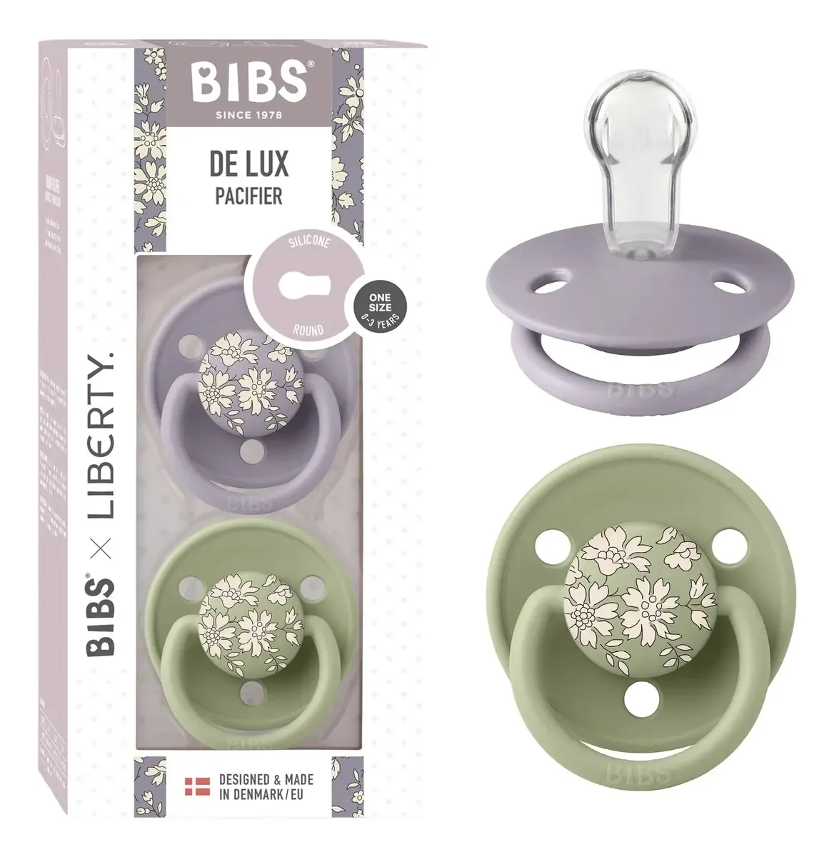 Bibs De Lux Liberty - Chupeta e chupeta sem BPA, Redon Nipple. Cor: Preto
