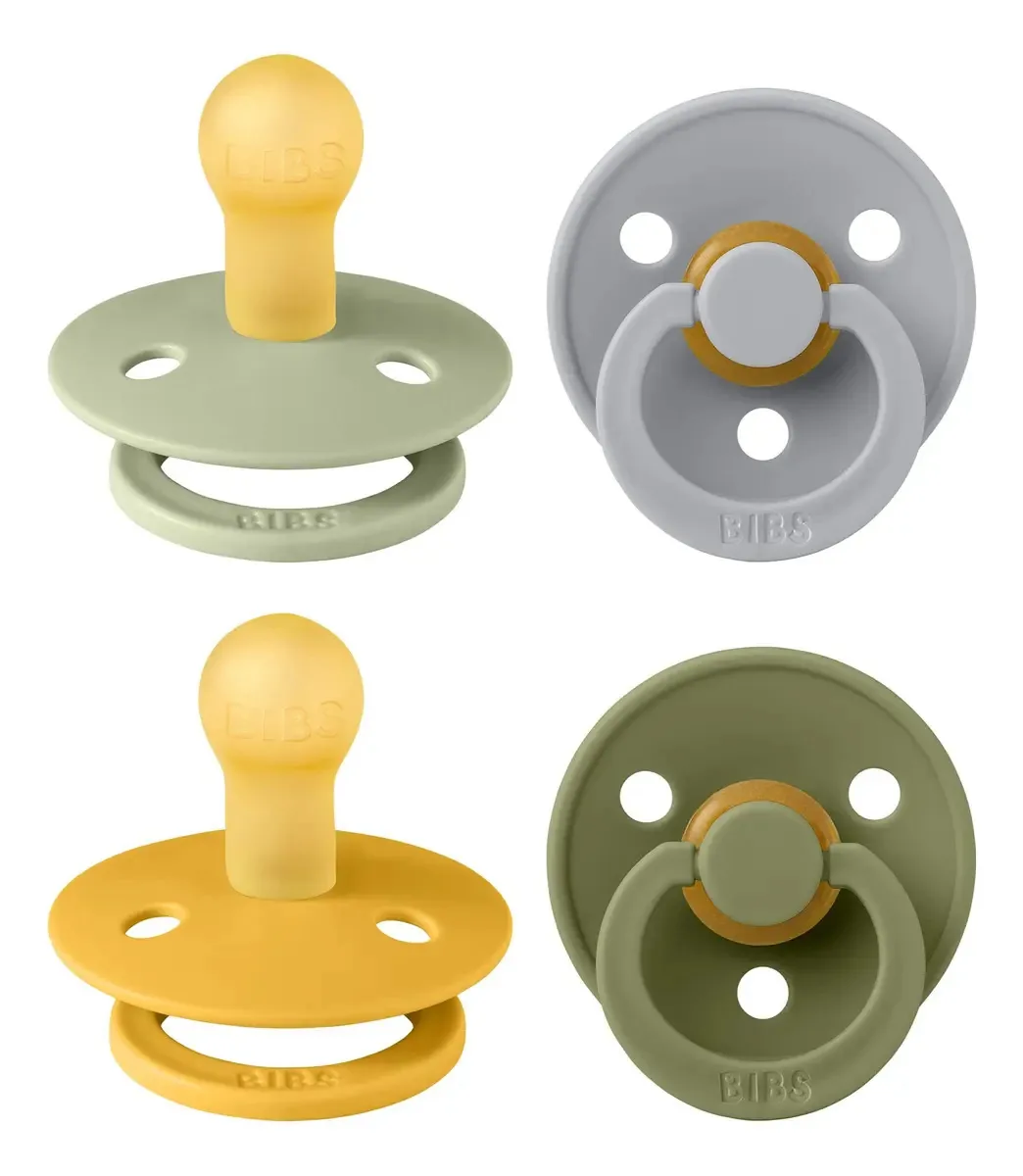 Chupetas Bibs Color 4 unidades | Chupeta redonda para B. Cor preta