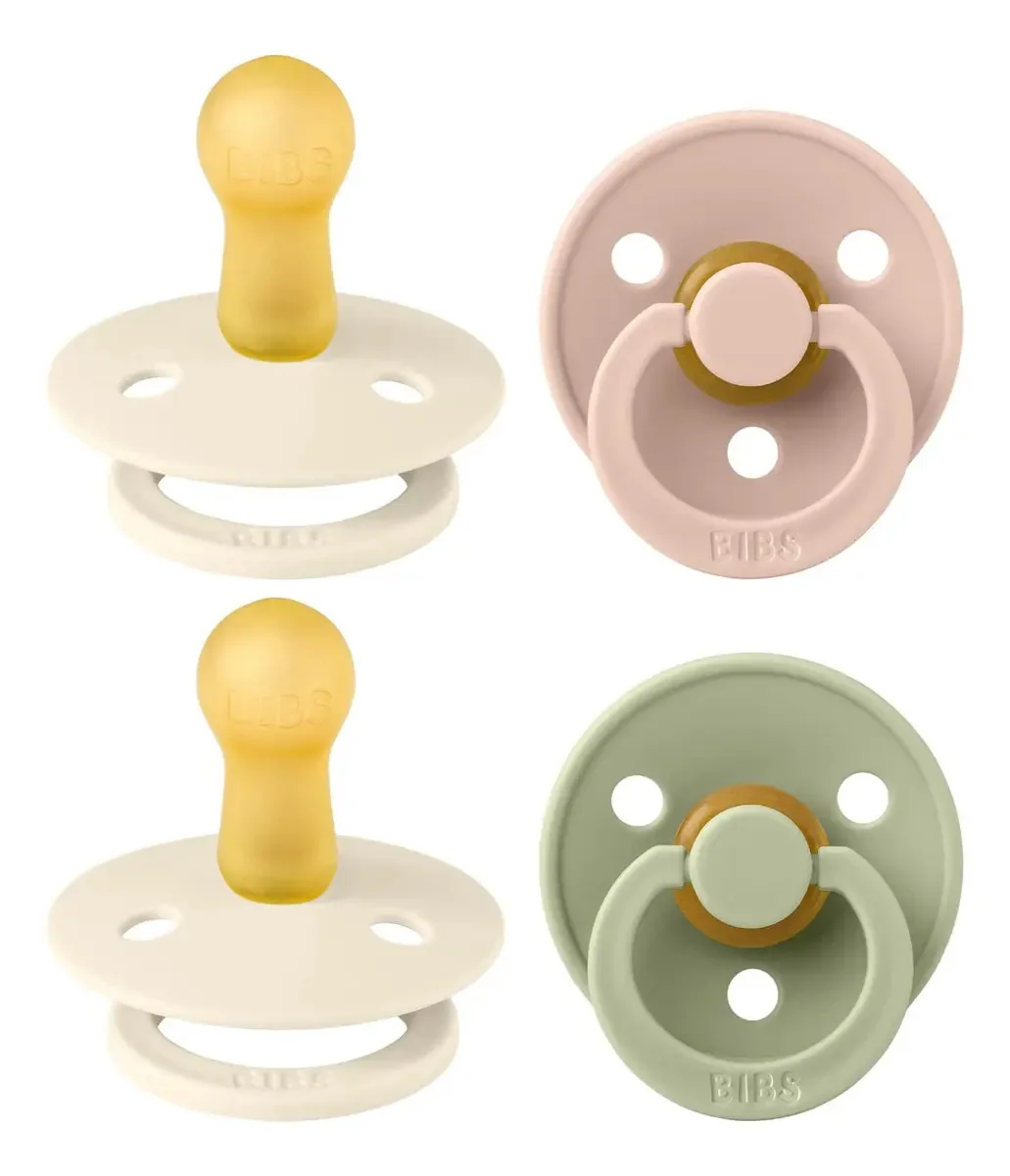 Bibs Colour Soother, pacote com 4 chupetas sem BPA | Nipple. Cor Preto
