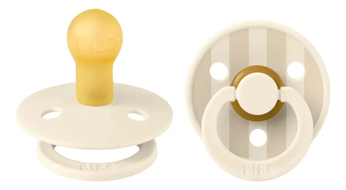 Pacote Bibs Colour Studio Pack X2, borracha de látex, chupetas coloridas sem BPA — mistura de baunilha e marfim, período de idade de 0 a 6 meses