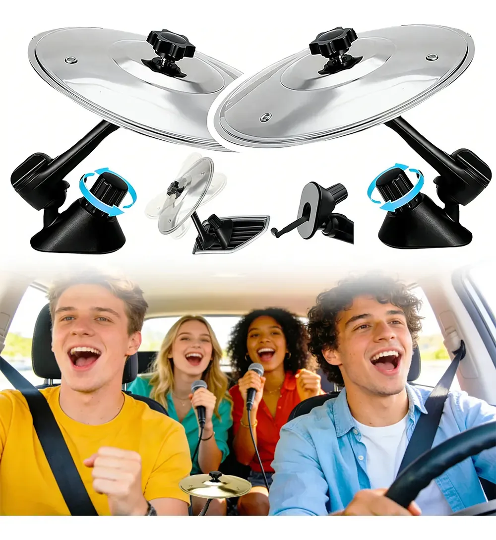 2 peças Car Crash Cymbal Mini Car Shock Battery Cymbal, disco de bateria de carro, adequado para várias aberturas de ventilação de carros, mini bateria de carro para amantes da música (prata)