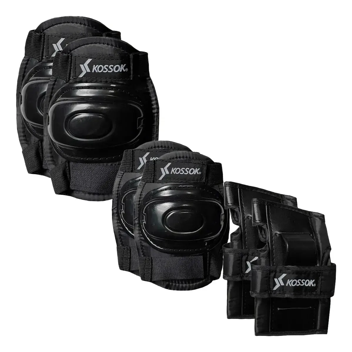 Kit de proteção Rollers Bike Knee Brace Elbow Support L Black