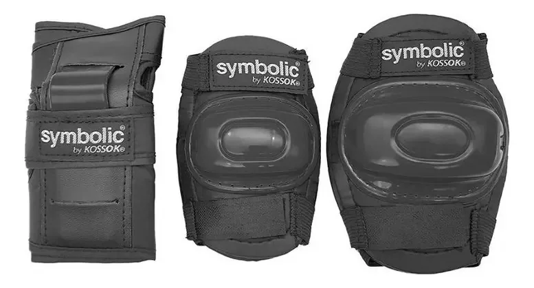 Conjunto de proteção infantil, suporte de joelho, cotovelo, suporte de pulso, preto