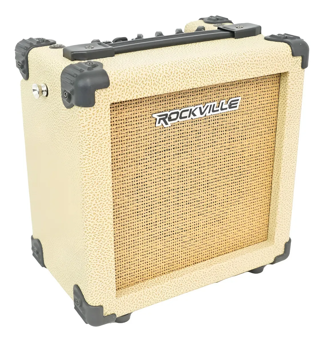 Amplificador de guitarra portátil com Bluetooth e reverberação bege