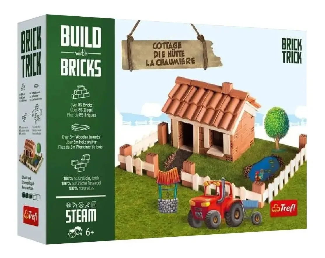 Conjunto de cabine Trefl Build 85 tijolos e tábuas de madeira