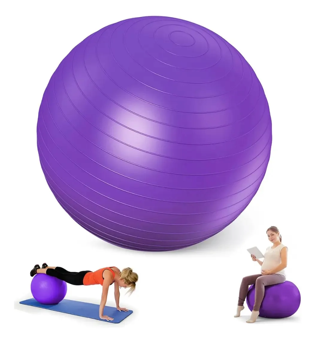Bola de Pilates - bola de ioga e pilates de 85 cm+inflador violeta