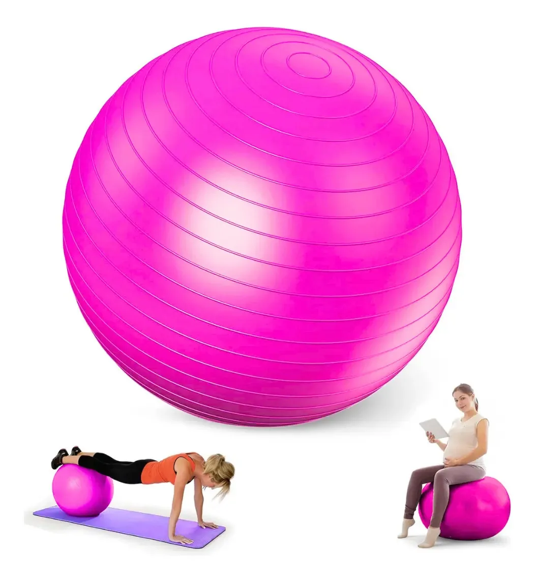Bola de Pilates - bola de ioga e pilates de 85 cm+inflador rosa