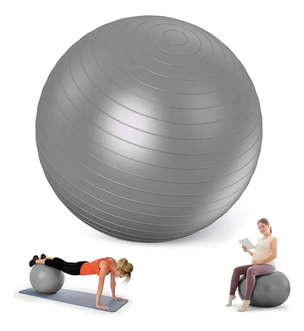 Bola de Pilates - bola de ioga e pilates de 85 cm+inflador cinza
