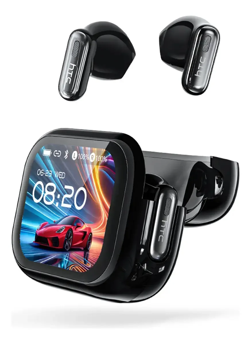 Fones de ouvido intra-auriculares sem fio Htc Ne68 Ai Fones de ouvido tradutores com tela de toque inteligente Bluetooth 6.0 Ipx5 à prova d'água com cancelamento de ruído Enc suporta mais de 135...