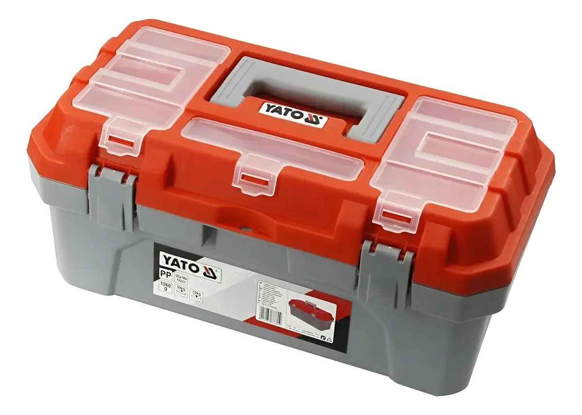 Caixa de ferramentas 47,2x23x21cm 11 compartimentos Yato Cinza/Laranja