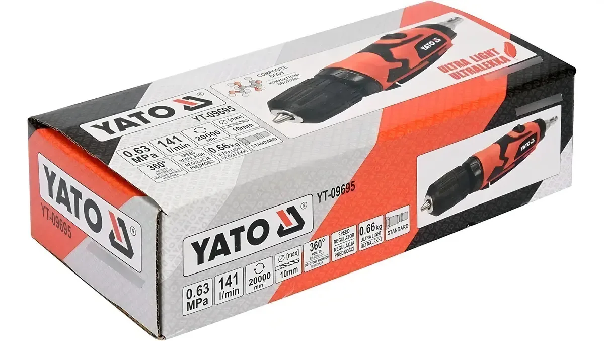 Furadeira pneumática reta de 10 mm Yato Poland (Dremel) Yt-09695