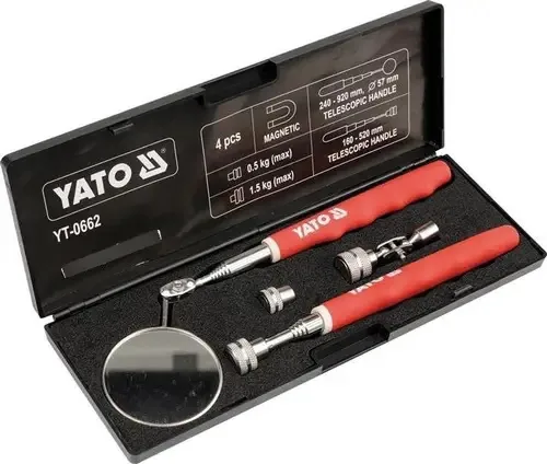 Conjunto de espelho telescópico e ímã, 4 peças Yato Yt-0662
