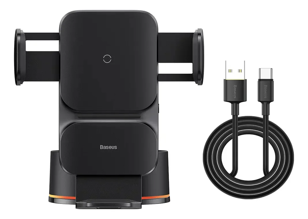 Suporte combinado para celular com carregador+carregador de 12v cor preta