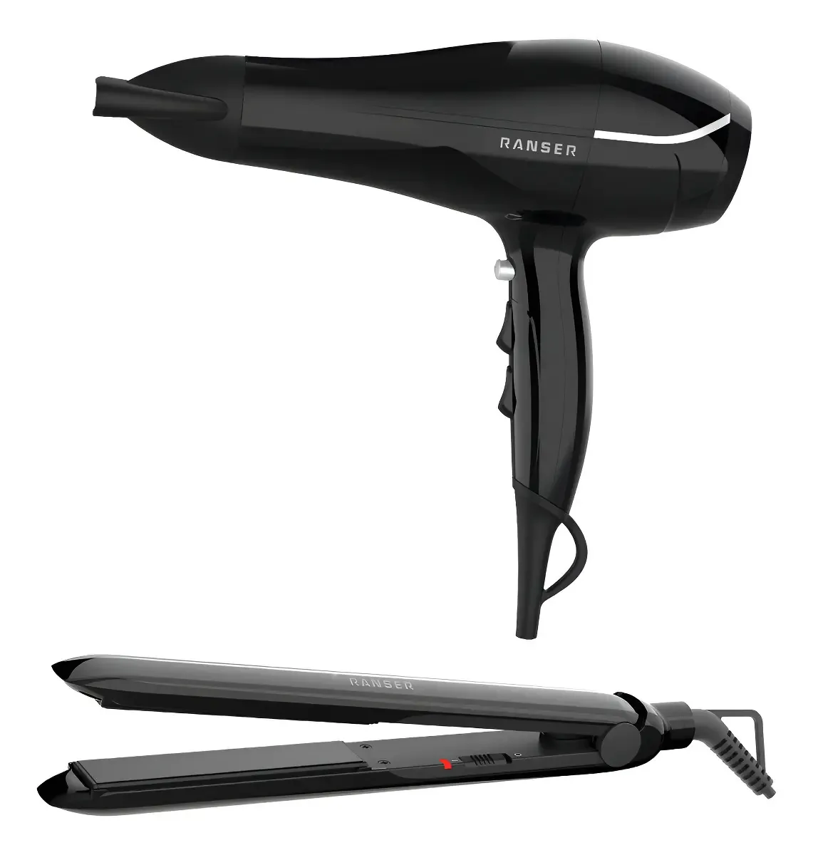 Conjunto de secador de cabelo Ranser Hd-5500 + Hd-2250 2000w Affori Black Iron