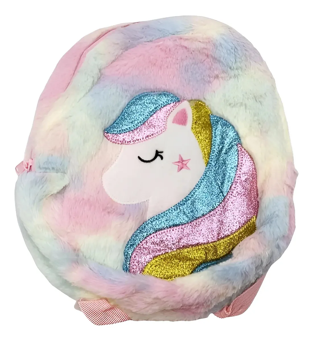 Mochila infantil de pelúcia com lantejoulas E3032