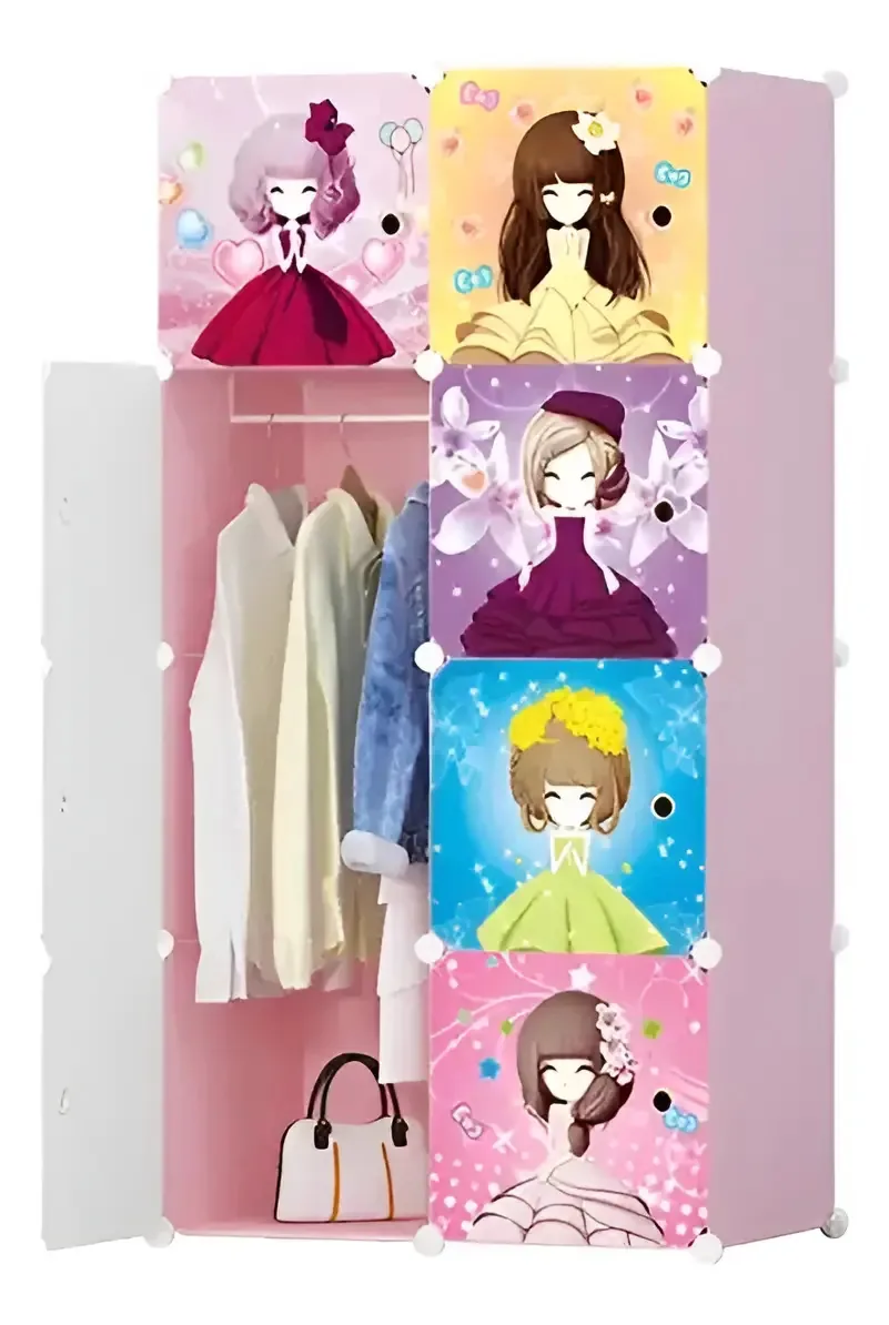 Organizador de armários de roupas e brinquedos - Módulos - Armário portátil - rosa
