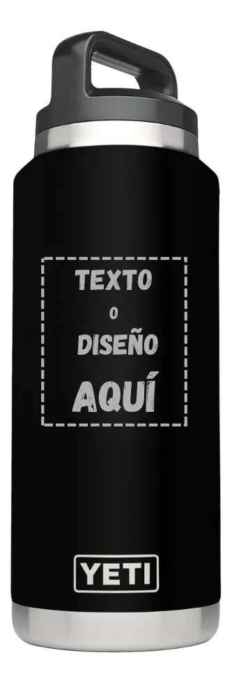 Garrafa térmica de aço inoxidável Yeti 36oz | Gravação a laser personalizada (logotipo)