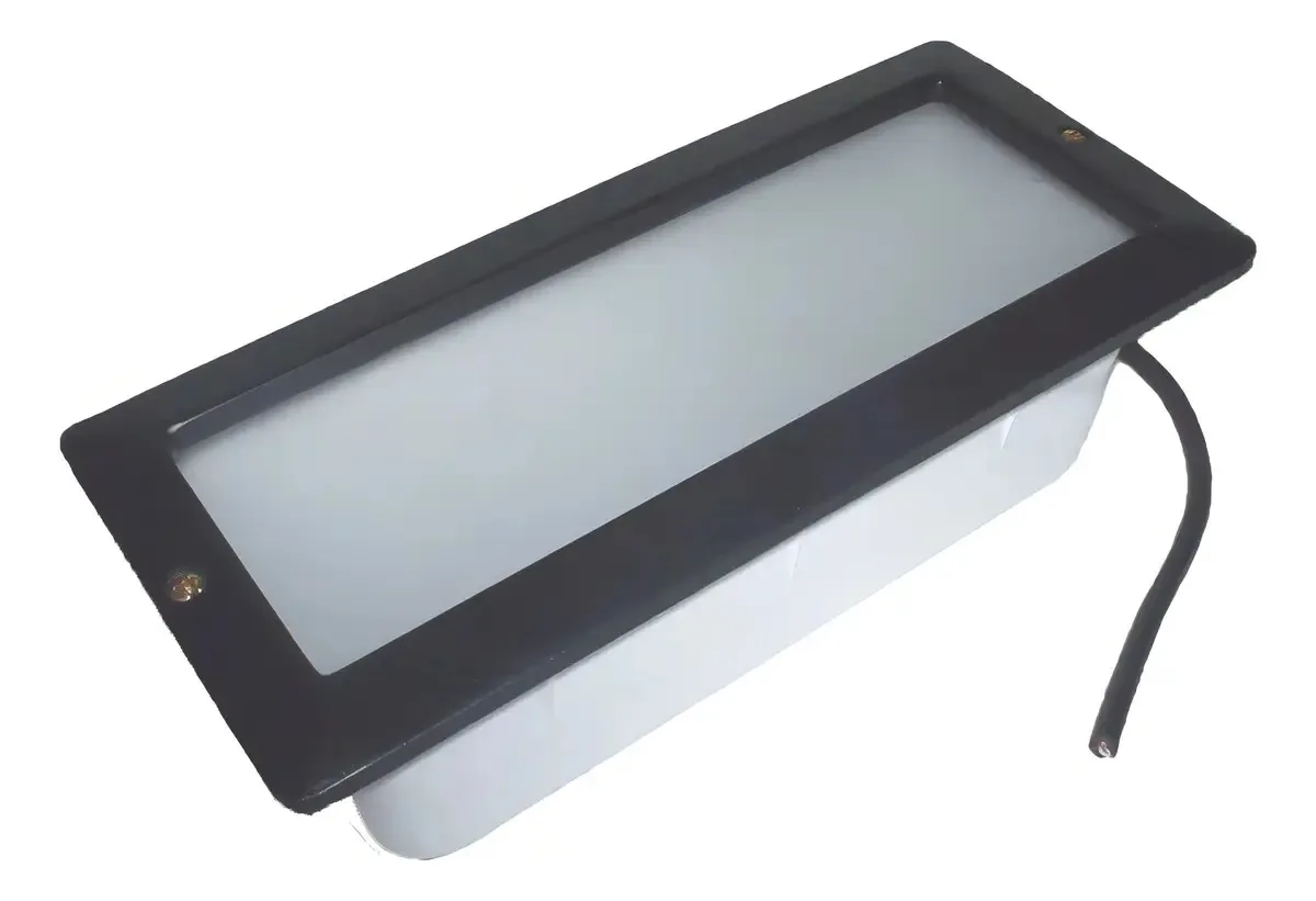 Kit 15 Luminárias Embutido De Parede Sem Grade Estrutura Preto