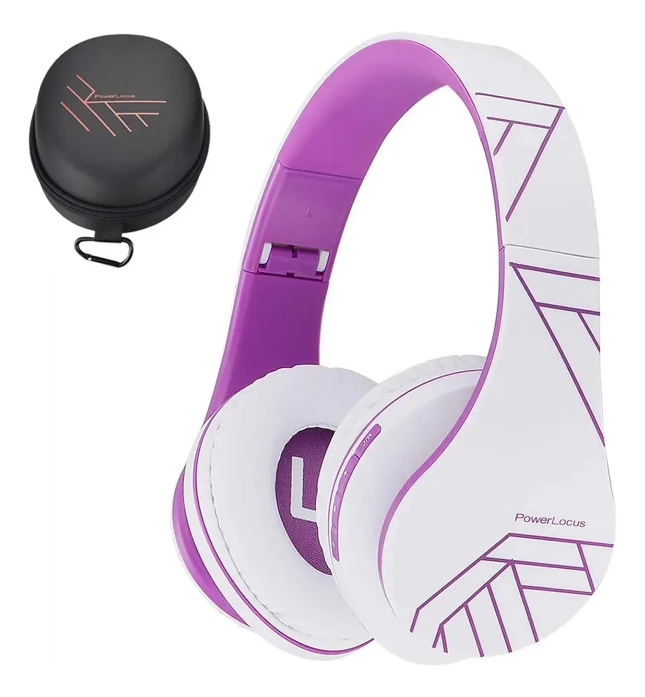 Fones de ouvido supra-aurais Bluetooth Powerlocus, fones de ouvido estéreo dobráveis e sem fio, fones de ouvido sem fio e com microfone embutido, Micro SD/TF, Fm para iPhone/Samsung/iPad/PC