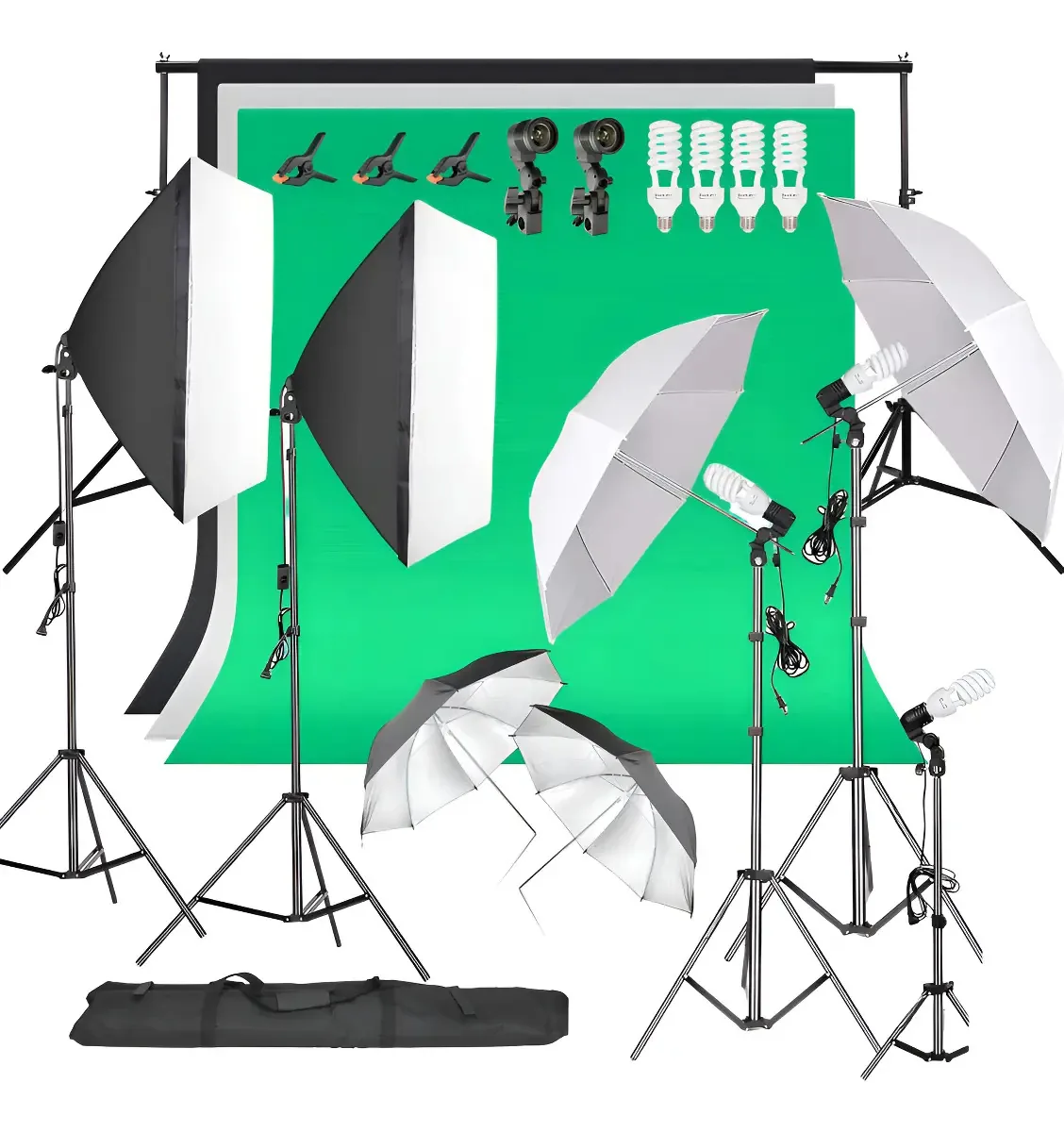 Conjunto Softbox de fotografia profissional Photo Kit Studio