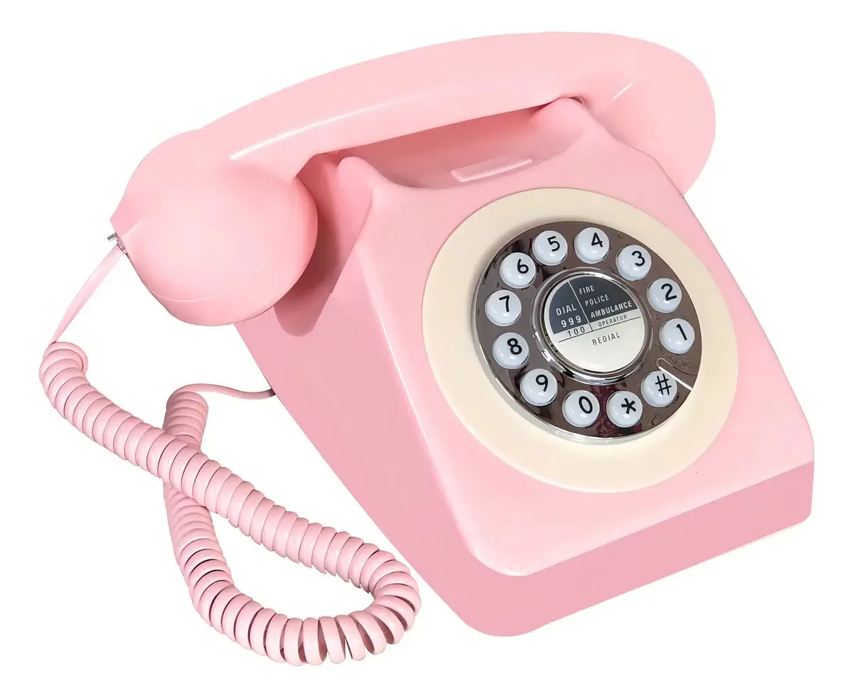 Telefone retrô com cabo, telefones vintage Telpal Vintage