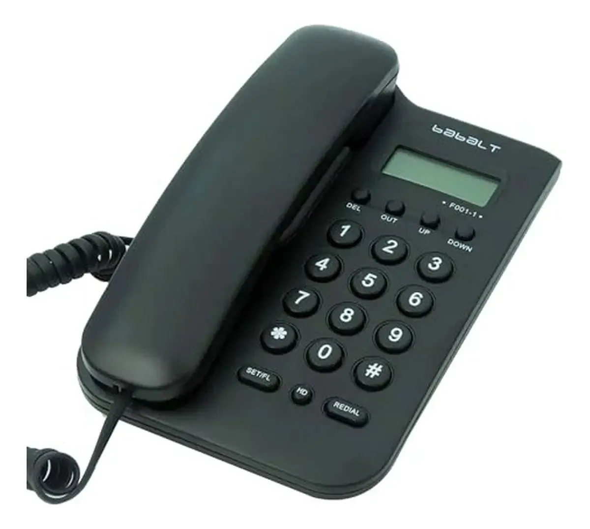 Telefone básico com identificador de chamadas, display LCD