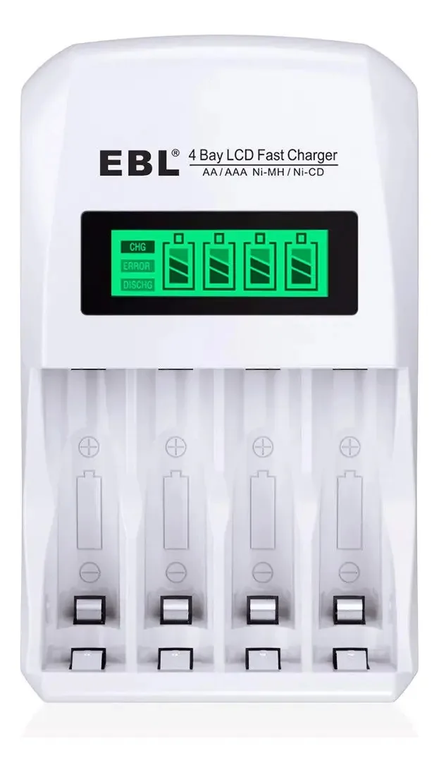 Carregador de Bateria Ebl Lcd Smart Individual 907 AA AAA Carregador de Bateria Recarregável para Pilhas Recarregáveis Ni-MH Ni-CD