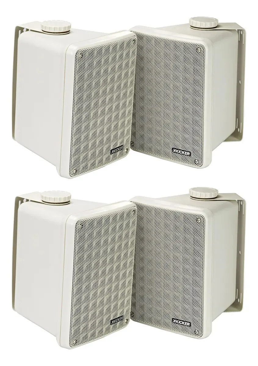 Kicker 4 Kb6000 Alto-falantes Brancos De 6.5 Polegadas De Alcance Total Para Ambientes Internos/externos/marítimos 11kb6000w